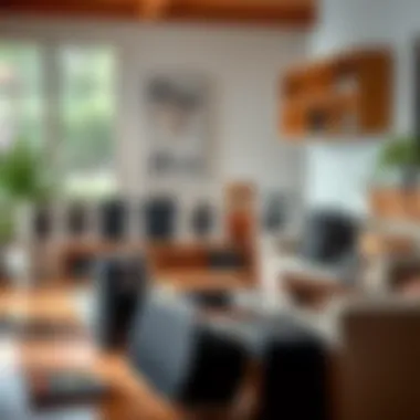 Variety of Home Speaker Types Diverse types of home speakers showcased in a stylish living room setting