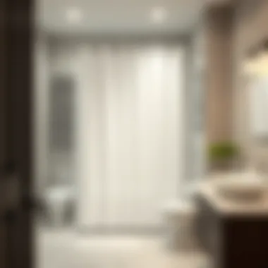 Modern Bathroom with Hookless Shower Curtain Liners Elegant hookless stall shower curtain liner in a modern bathroom