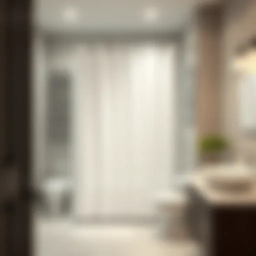 Modern Bathroom with Hookless Shower Curtain Liners Elegant hookless stall shower curtain liner in a modern bathroom