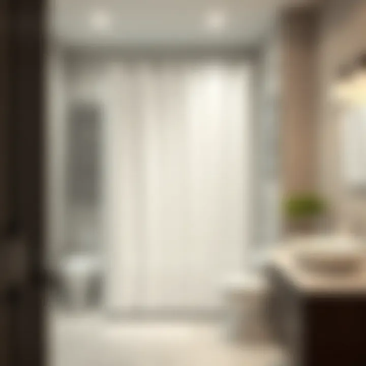 Modern Bathroom with Hookless Shower Curtain Liners Elegant hookless stall shower curtain liner in a modern bathroom