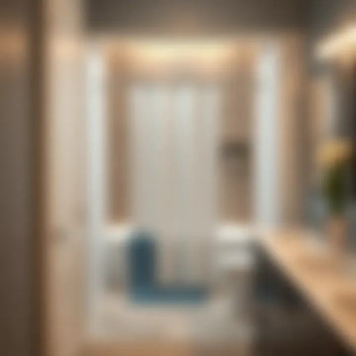 Stylish Designs of Hookless Shower Curtain Liners Stylish bathroom showcasing various designs of hookless stall shower curtain liners