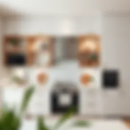 Contemporary kitchen cabinet arrangement showcasing open shelving and minimalist design.