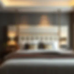 Elegant upholstered headboard in a modern bedroom setting