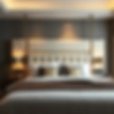 Elegant upholstered headboard in a modern bedroom setting