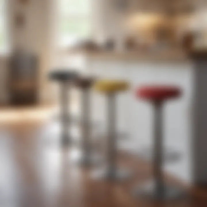 Variety of materials used in kitchen counter swivel stools