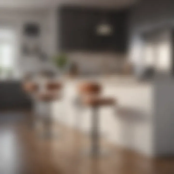 Stylish modern kitchen featuring swivel stools