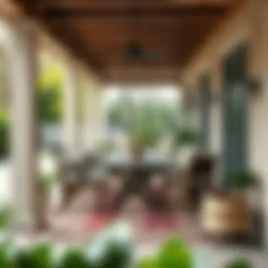 Comfortable Outdoor Dining with Rug Comfortable outdoor dining area with a beautiful rug