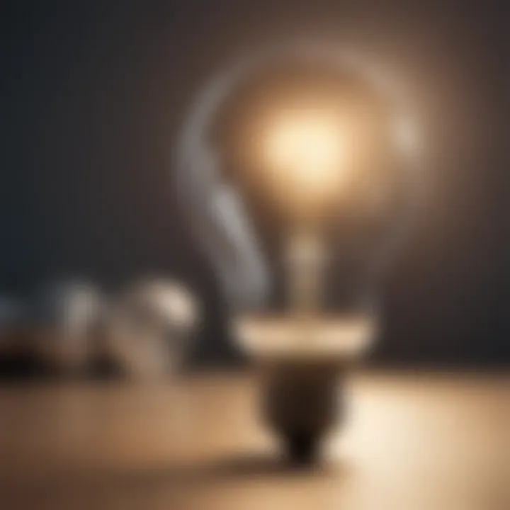 Close-up of an LED bulb demonstrating energy efficiency