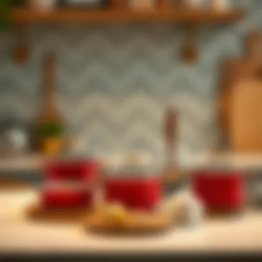 Stylish mini cooking set arranged neatly on a countertop