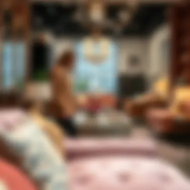 Customer browsing a chic muebleria in Chicago