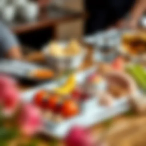 Noritake Appetizer Plate with Gourmet Delicacies A beautifully arranged Noritake appetizer plate with gourmet delicacies