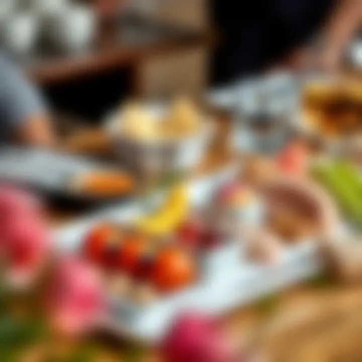 Noritake Appetizer Plate with Gourmet Delicacies A beautifully arranged Noritake appetizer plate with gourmet delicacies