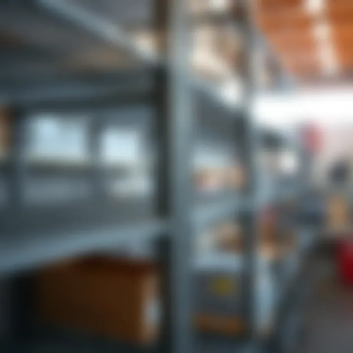 Close-up of NSF certified shelving parts