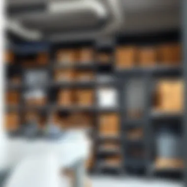 Organized storage space featuring NSF shelving