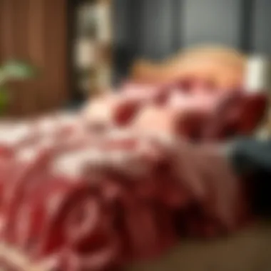 Colorful fabric swatches used in ruffle bed set creation