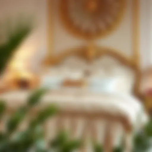 Elegant ruffle bed set showcasing intricate designs and textures