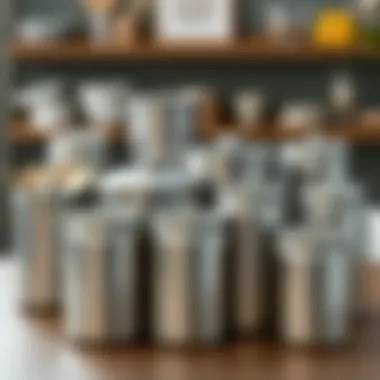 Collection of various shapes of stainless steel containers