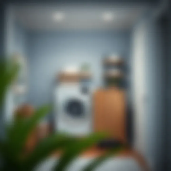 Compact fold out laundry table optimizing small spaces