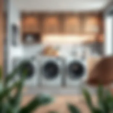 Elegant fold out laundry table in a modern laundry room setting