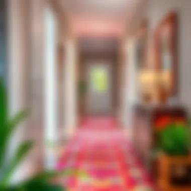 Colorful small runner adding vibrancy to a hallway