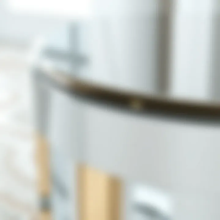 Close-up view of the glossy finish and material quality of a mirrored stool