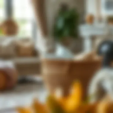 Functional Storage Solution in a Cozy Setting Giant floor basket used for storage in a cozy living room