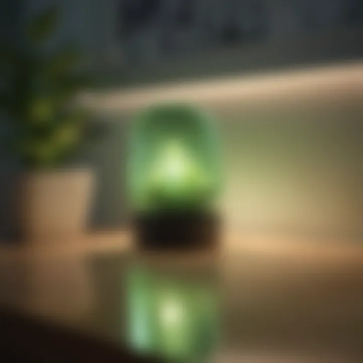 Modern green night light with energy-efficient technology