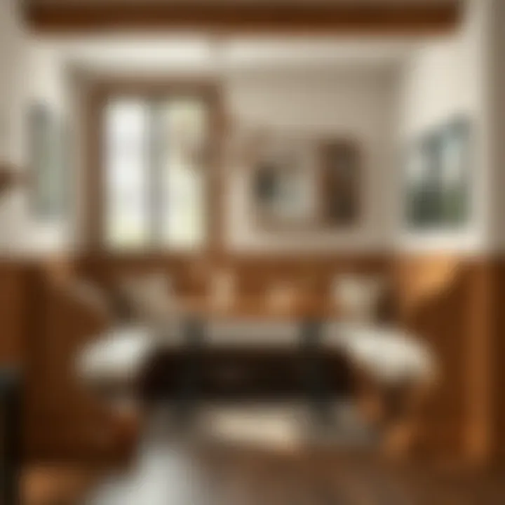 Cozy corner booth with rustic wooden finishes