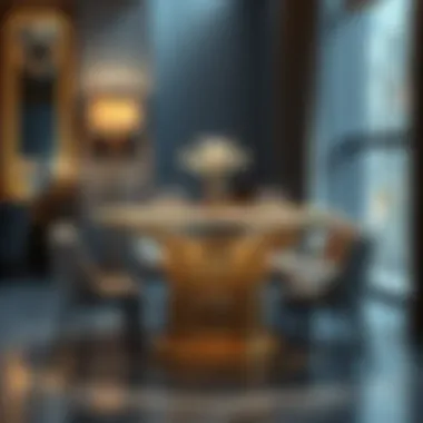 Artistic Round Bar Dining Table Design Artistic design of a round bar dining table with unique patterns