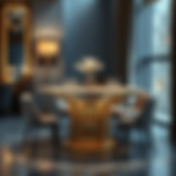 Artistic Round Bar Dining Table Design Artistic design of a round bar dining table with unique patterns