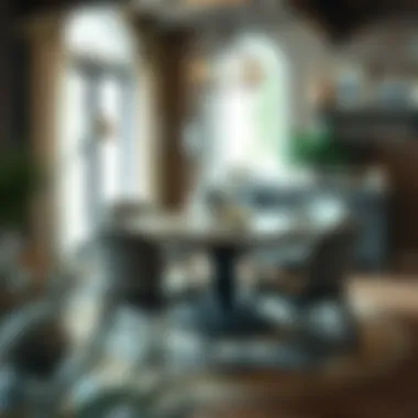 Round dining set harmonized with a rustic interior