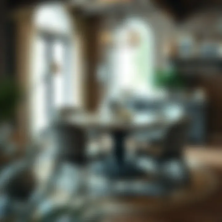 Round dining set harmonized with a rustic interior