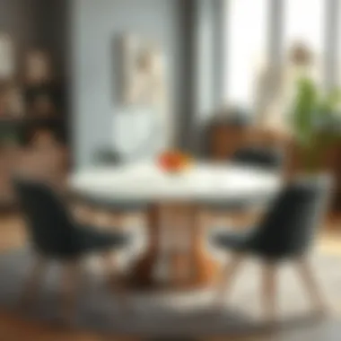 Stylish round table with contemporary chairs