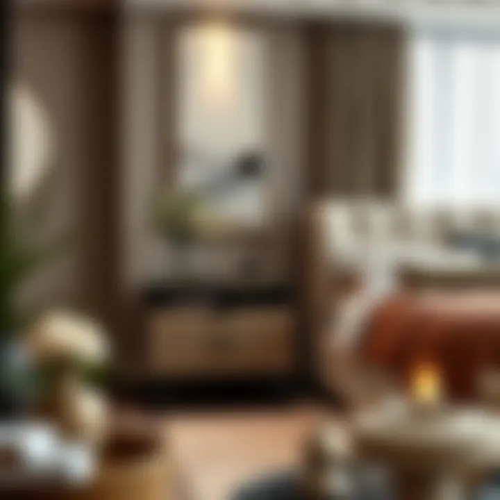 Elegant pedestal nightstand in a modern bedroom setting