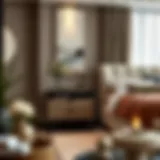 Elegant Design of Pedestal Nightstand Elegant pedestal nightstand in a modern bedroom setting