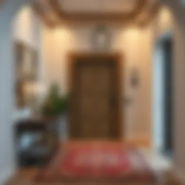 Sophisticated Entryway Design with Door Slab Elegant entryway featuring a 48 x 96 door slab