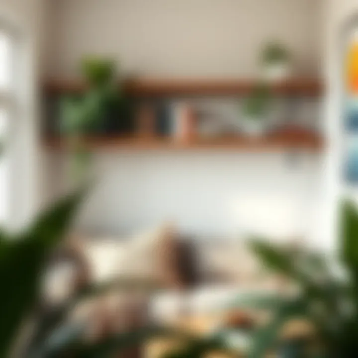 Inspiring Reading Nook Shelf Stylish two-foot wide shelf showcasing plants and books in a cozy reading nook