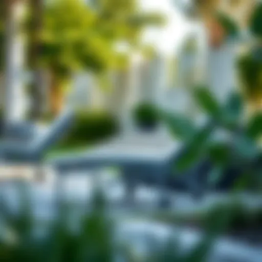 Elegant Aluminum Lounge Chair in Garden Elegant aluminum lounge chair with wheels in a modern garden setting