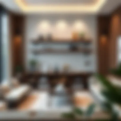 Modern Decor with Floating Shelves Elegant floating shelves showcasing modern decor