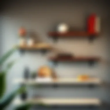 A variety of materials used in floating shelf design