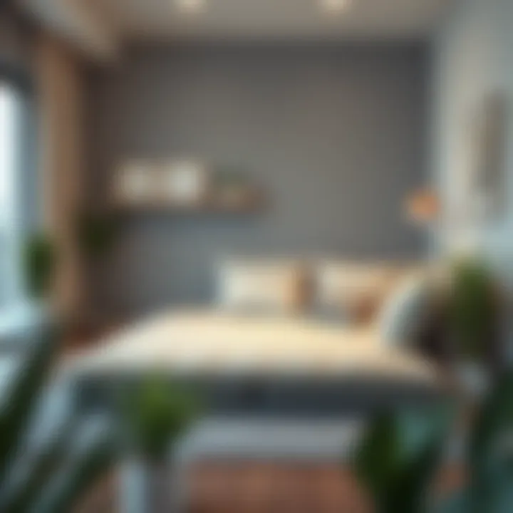 A cozy and aesthetically pleasing floor bed setup showcasing a foldable mattress in a modern living space.