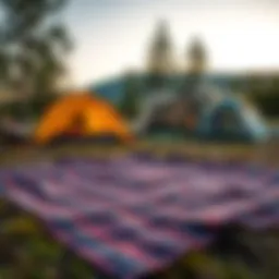 Versatile camping mat laid out at a scenic campsite