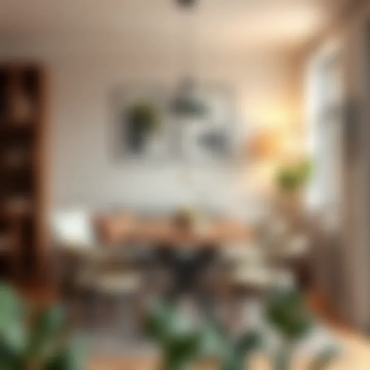 Compact wall folding dining table in a cozy dining area