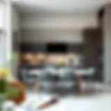 Elegant wall folding dining table in a modern kitchen setting