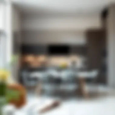 Elegant wall folding dining table in a modern kitchen setting