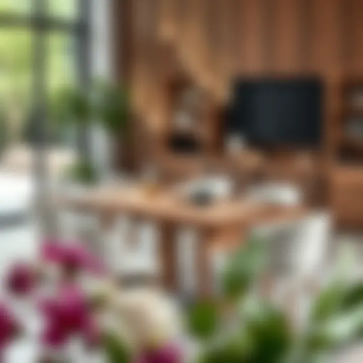 Stylish wall folding dining table showcasing different materials