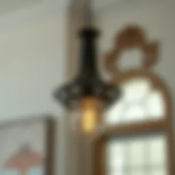 An elegant vintage swag lamp showcasing intricate design