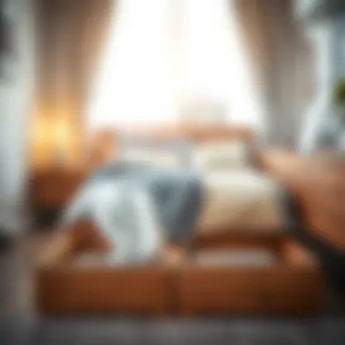 Compact under bed storage solutions with wooden drawers