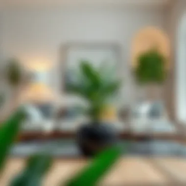 Stylish 20-inch planter in contemporary living room