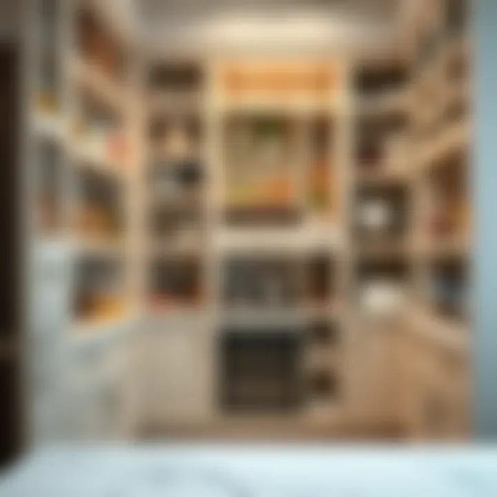 Functional pantry layout featuring easy access to various kitchen supplies